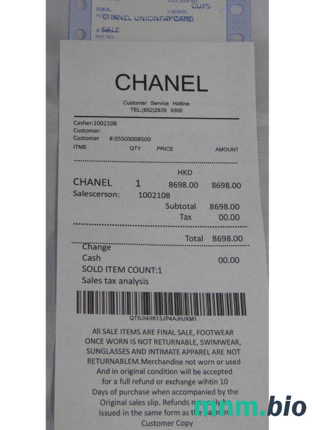 Chanel Brand Store szablon pokwitowania płatności PSD